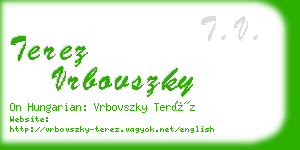 terez vrbovszky business card